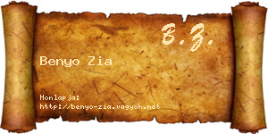 Benyo Zia névjegykártya